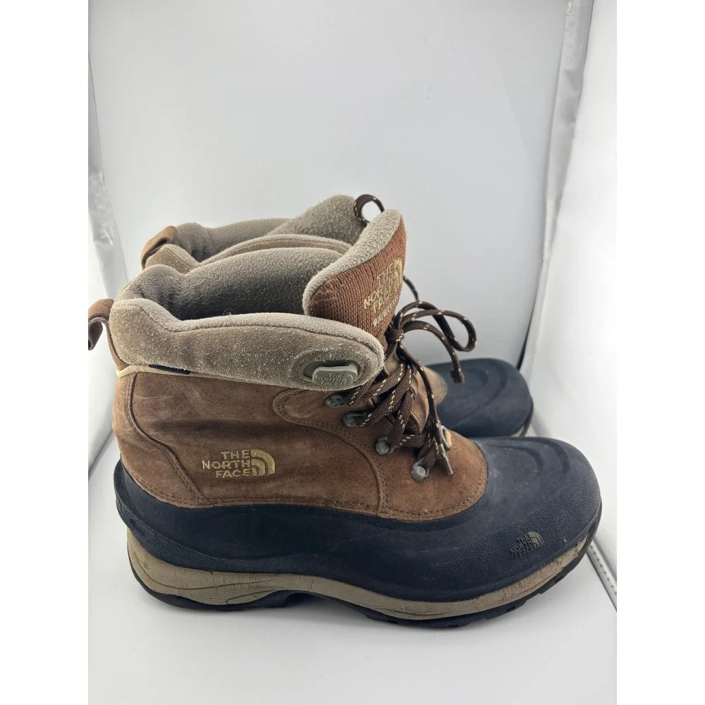The North Face Mens Waterproof Winter Snow Boots Brown Suede Size 11 N-3343